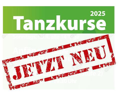 Tanzkurse 2025 Ankündigung