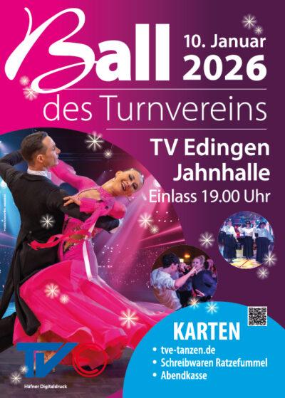 Plakat zum Ball des Turnvereins Edingen 2026